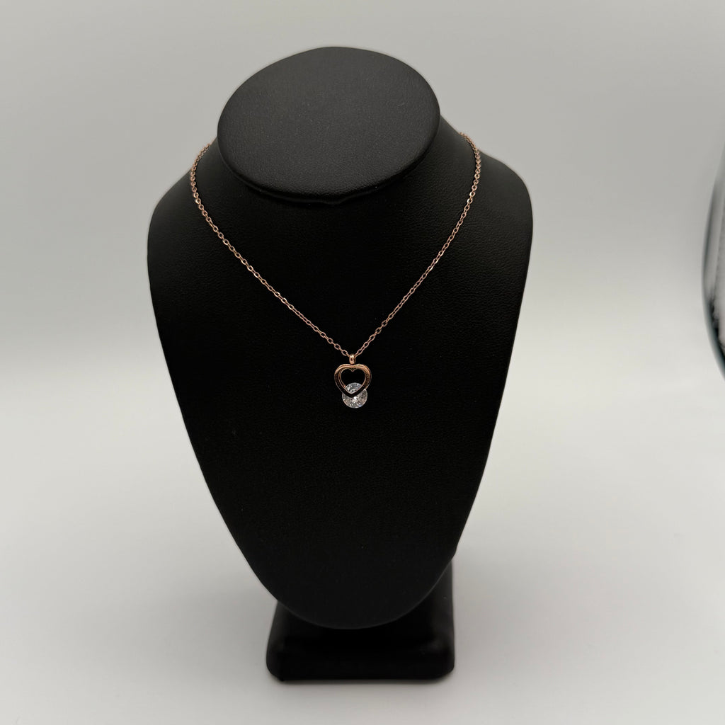 Heart with gem necklace