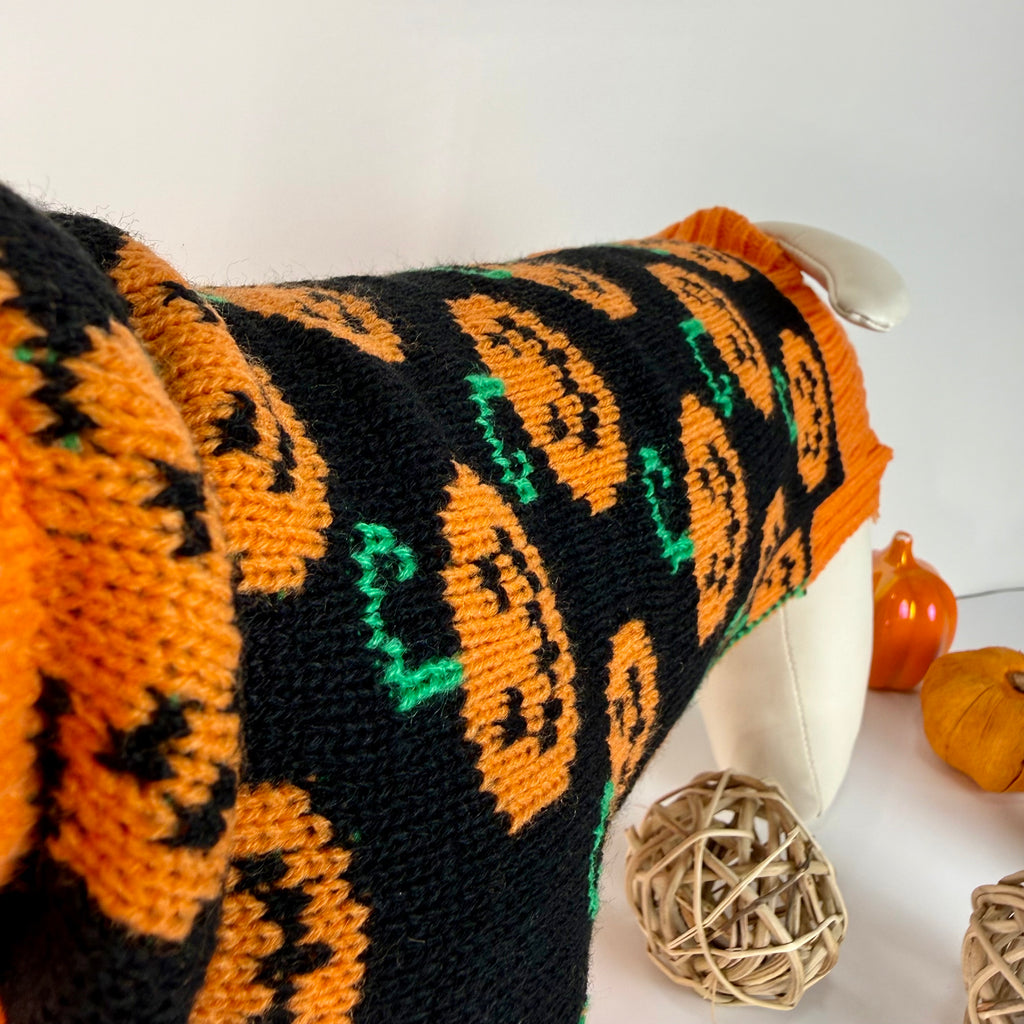 Pumpkin dog knit sweater