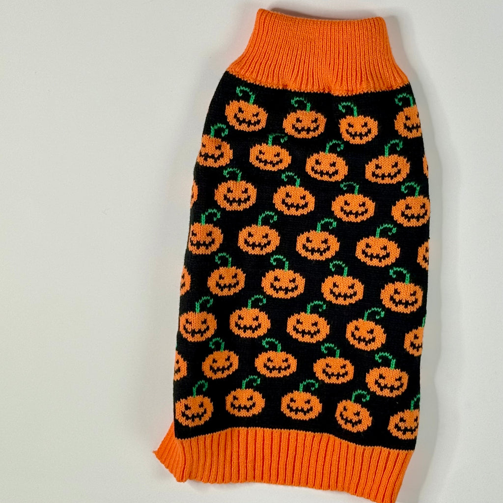Pumpkin dog knit sweater