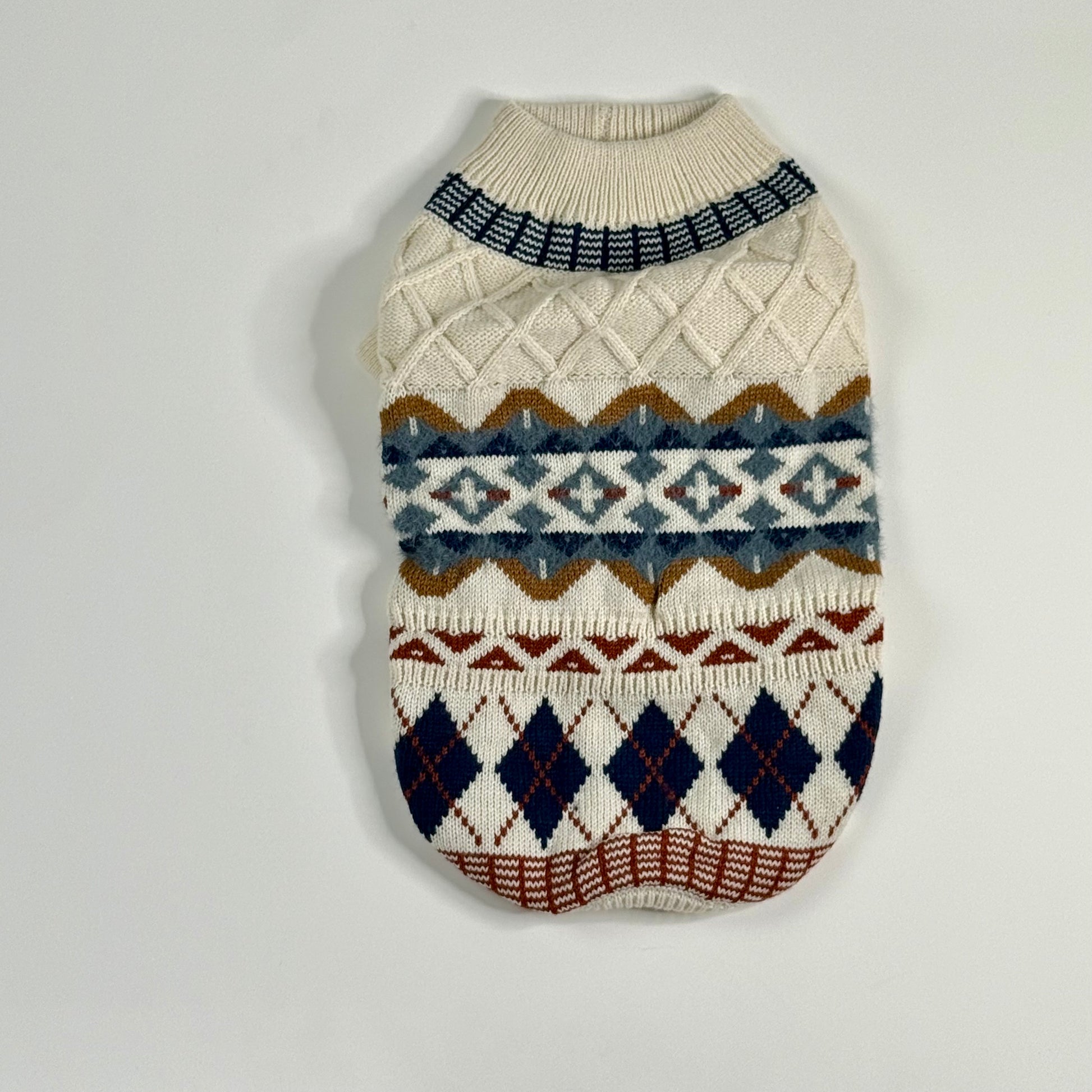 White Dog pattern sweater
