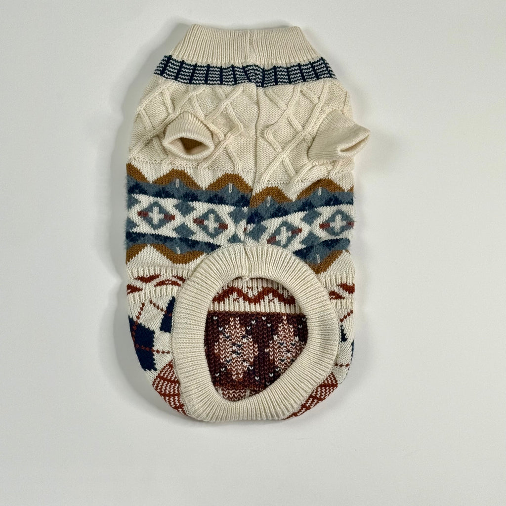 White Dog pattern sweater