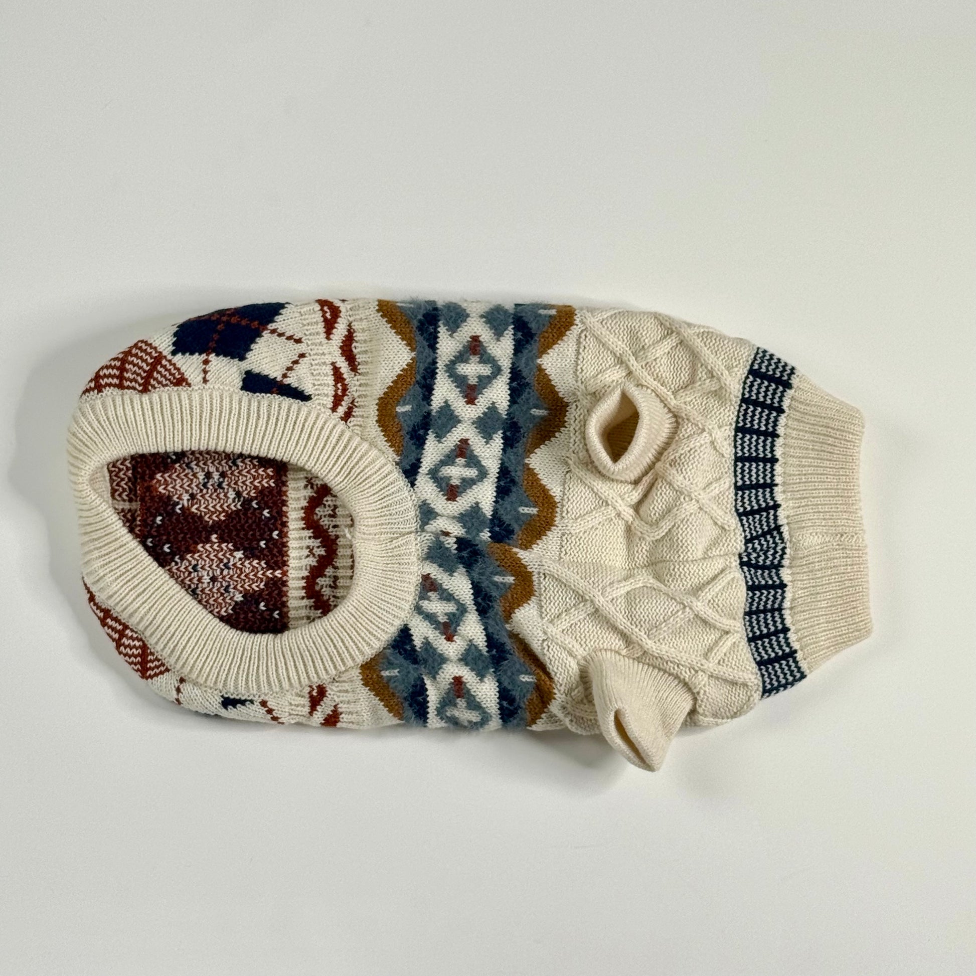 White Dog pattern sweater