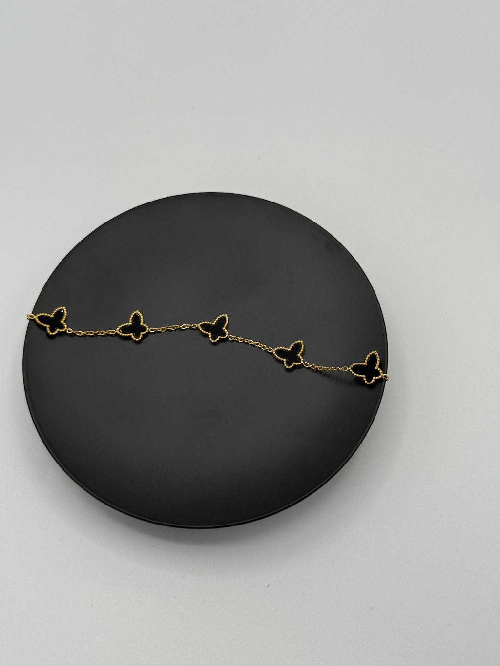 Golden color black butterfly metal bracelet